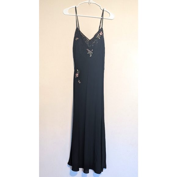 Oscar De La Renta Pink Label Chemise Slip Dress in Black Floral Size Medium Rare - Picture 2 of 7